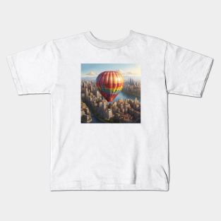 Air Balloon Sky Vintage Travelling Aircraft Since Kids T-Shirt